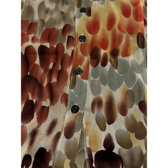 AGB Women's Sz Medium Floral Button100% Polyester Blouse with Cami Ruffle V Neck - Picture 13 of 13